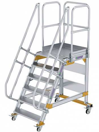 MUNK Günzburger Plattformtreppe 60 Grad, fahrbar - 6 Stufen / Stufenbreite: 0,80 m