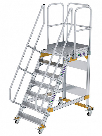 MUNK Günzburger Plattformtreppe 60 Grad, fahrbar - 7 Stufen / Stufenbreite: 0,80 m
