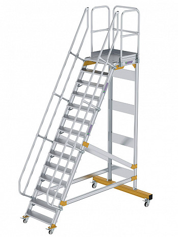 MUNK Günzburger Plattformtreppe 60 Grad, fahrbar - 14 Stufen / Stufenbreite: 0,80 m