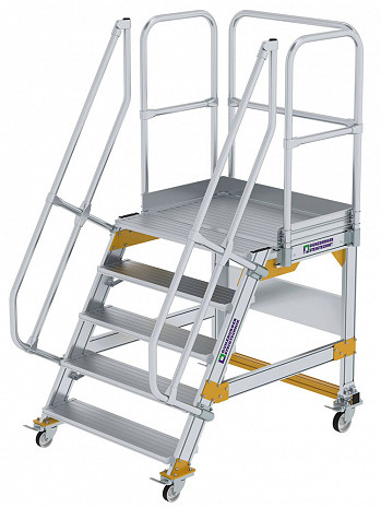 MUNK Günzburger Plattformtreppe 60 Grad, fahrbar - 5 Stufen / Stufenbreite: 1,00 m