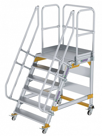 MUNK Günzburger Plattformtreppe 60 Grad, fahrbar - 6 Stufen / Stufenbreite: 1,00 m