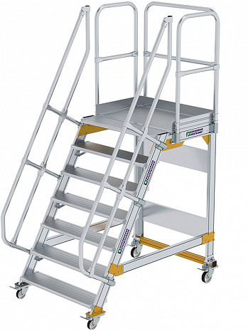 MUNK Günzburger Plattformtreppe 60 Grad, fahrbar - 7 Stufen / Stufenbreite: 1,00 m
