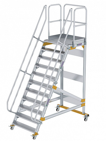 MUNK Günzburger Plattformtreppe 60 Grad, fahrbar - 11 Stufen / Stufenbreite: 1,00 m