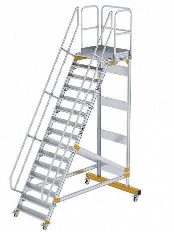 MUNK Günzburger Plattformtreppe 60 Grad, fahrbar - 15 Stufen / Stufenbreite: 1,00 m