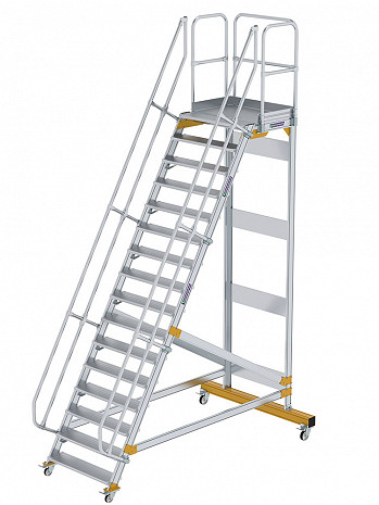 MUNK Günzburger Plattformtreppe 60 Grad, fahrbar - 16 Stufen / Stufenbreite: 1,00 m