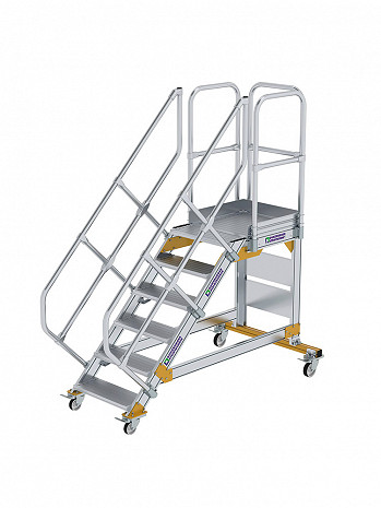 MUNK Günzburger Plattformtreppe 45 Grad, fahrbar - 6 Stufen / Stufenbreite: 0,60 m