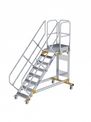 MUNK Günzburger Plattformtreppe 45 Grad, fahrbar - 8 Stufen / Stufenbreite: 0,60 m