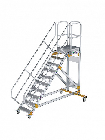 MUNK Günzburger Plattformtreppe 45 Grad, fahrbar - 10 Stufen / Stufenbreite: 0,60 m
