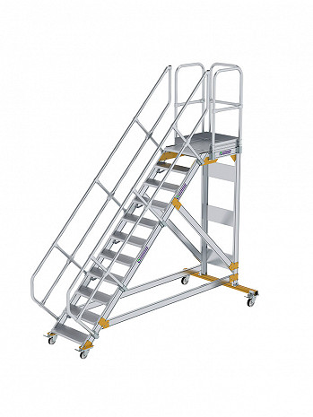 MUNK Günzburger Plattformtreppe 45 Grad, fahrbar - 11 Stufen / Stufenbreite: 0,60 m