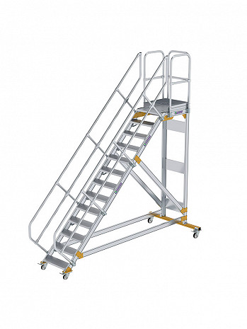 MUNK Günzburger Plattformtreppe 45 Grad, fahrbar - 13 Stufen / Stufenbreite: 0,60 m