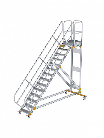 MUNK Günzburger Plattformtreppe 45 Grad, fahrbar - 14 Stufen / Stufenbreite: 0,60 m