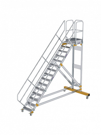MUNK Günzburger Plattformtreppe 45 Grad, fahrbar - 15 Stufen / Stufenbreite: 0,60 m