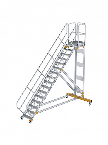 MUNK Günzburger Plattformtreppe 45 Grad, fahrbar - 16 Stufen / Stufenbreite: 0,60 m