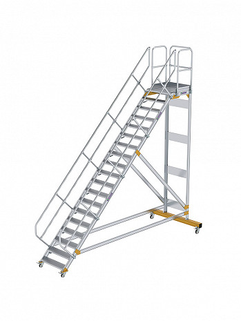 MUNK Günzburger Plattformtreppe 45 Grad, fahrbar - 19 Stufen / Stufenbreite: 0,80 m