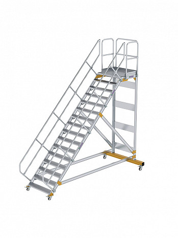 MUNK Günzburger Plattformtreppe 45 Grad, fahrbar - 16 Stufen / Stufenbreite: 1,00 m