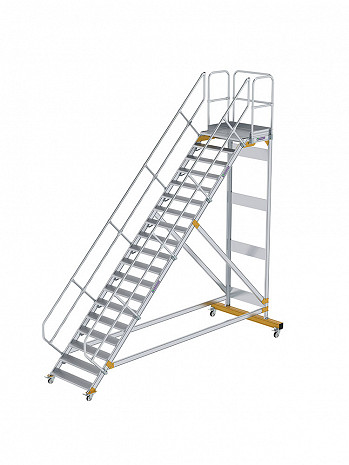 MUNK Günzburger Plattformtreppe 45 Grad, fahrbar - 19 Stufen / Stufenbreite: 1,00 m