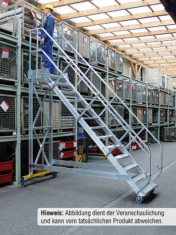 MUNK Günzburger Plattformtreppe 45 Grad, fahrbar - 13 Stufen / Stufenbreite: 0,80 m
