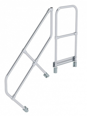 MUNK Günzburger zweiter Handlauf - passend für Treppe mit Plattform / 4 Stufen / Neigung: 45 Grad