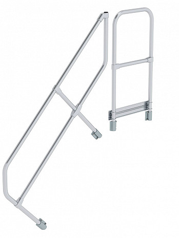 MUNK Günzburger zweiter Handlauf - passend für Treppe mit Plattform / 5 Stufen / Neigung: 45 Grad