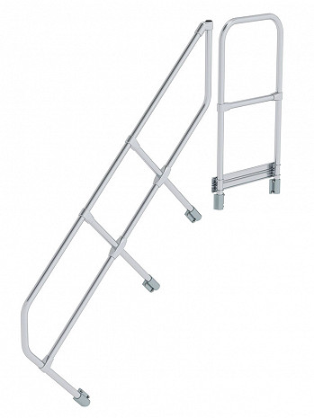 MUNK Günzburger zweiter Handlauf - passend für Treppe mit Plattform / 6 Stufen / Neigung: 45 Grad