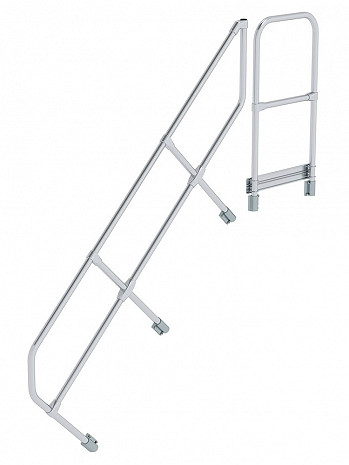 MUNK Günzburger zweiter Handlauf - passend für Treppe mit Plattform / 7 Stufen / Neigung: 45 Grad