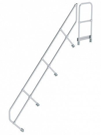 MUNK Günzburger zweiter Handlauf - passend für Treppe mit Plattform / 11 Stufen / Neigung: 45 Grad