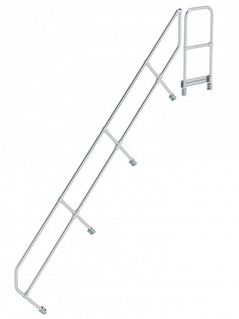 MUNK Günzburger zweiter Handlauf - passend für Treppe mit Plattform / 13 Stufen / Neigung: 45 Grad