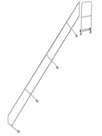 MUNK Günzburger zweiter Handlauf - passend für Treppe mit Plattform / 15 Stufen / Neigung: 45 Grad