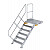 MUNK Günzburger Treppe 45 Grad mit Plattform & einseitigem Handlauf - 6 Stufen / Stufenbreite: 0,80 m