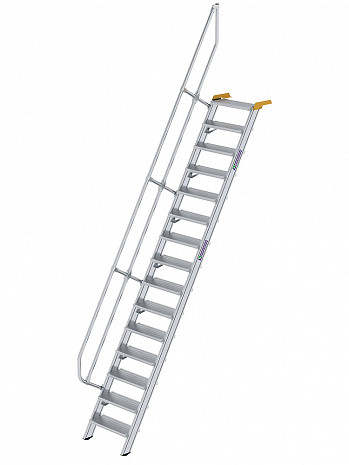 MUNK Günzburger Treppe 60 Grad mit einseitigem Handlauf - 15 Stufen / Stufenbreite: 0,60 m