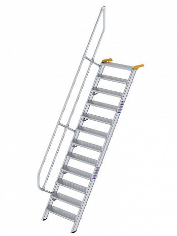 MUNK Günzburger Treppe 60 Grad mit einseitigem Handlauf - 12 Stufen / Stufenbreite: 0,80 m