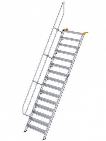 MUNK Günzburger Treppe 60 Grad mit einseitigem Handlauf - 15 Stufen / Stufenbreite: 1,00 m