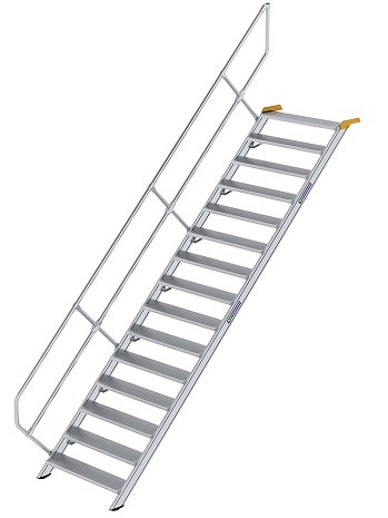 MUNK Günzburger Treppe 45 Grad mit einseitigem Handlauf - 15 Stufen / Stufenbreite: 1,00 m