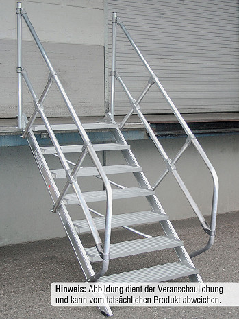 MUNK Günzburger Treppe 45 Grad mit einseitigem Handlauf - 4 Stufen / Stufenbreite: 1,00 m