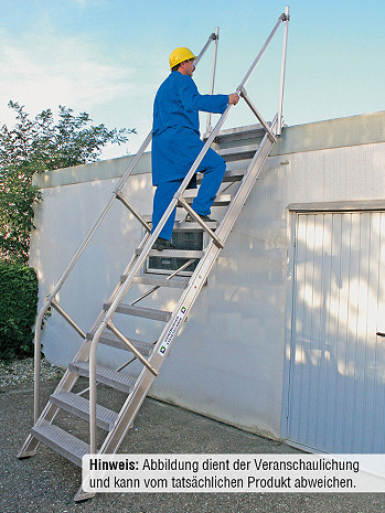 MUNK Günzburger Treppe 60 Grad mit einseitigem Handlauf - 9 Stufen / Stufenbreite: 0,60 m