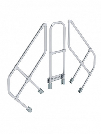 MUNK Günzburger zweiter Handlauf - passend für Überstieg mit 3 Stufen / Neigung: 45 Grad