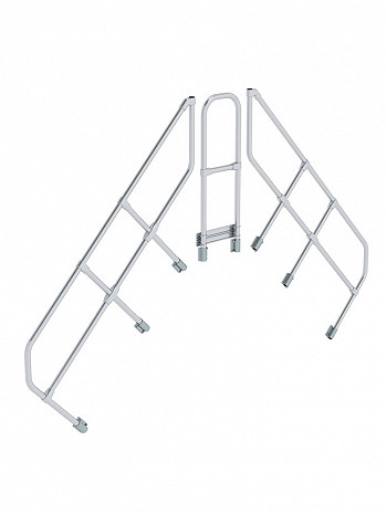 MUNK Günzburger zweiter Handlauf - passend für Überstieg mit 6 Stufen / Neigung: 45 Grad