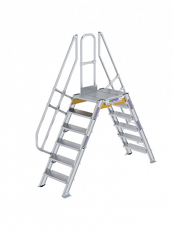 MUNK Günzburger Überstieg 60 Grad mit einseitigem Handlauf - 2x6 Stufen / Stufenbreite: 0,60 m