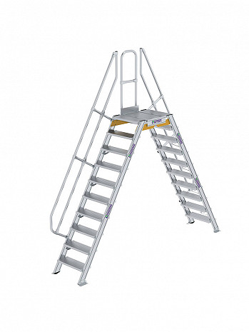 MUNK Günzburger Überstieg 60 Grad mit einseitigem Handlauf - 2x10 Stufen / Stufenbreite: 0,60 m