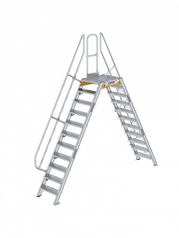 MUNK Günzburger Überstieg 60 Grad mit einseitigem Handlauf - 2x11 Stufen / Stufenbreite: 0,60 m