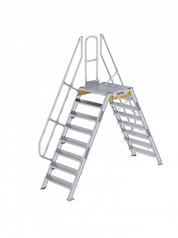 MUNK Günzburger Überstieg 60 Grad mit einseitigem Handlauf - 2x8 Stufen / Stufenbreite: 0,80 m