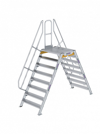 MUNK Günzburger Überstieg 60 Grad mit einseitigem Handlauf - 2x8 Stufen / Stufenbreite: 1,00 m