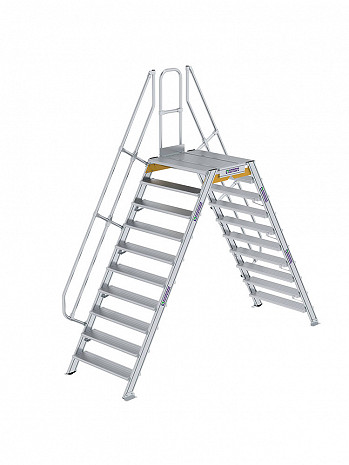 MUNK Günzburger Überstieg 60 Grad mit einseitigem Handlauf - 2x10 Stufen / Stufenbreite: 1,00 m
