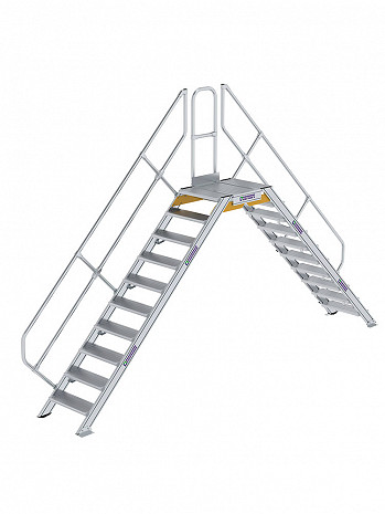 MUNK Günzburger Überstieg 45 Grad mit einseitigem Handlauf - 2x10 Stufen / Stufenbreite: 0,60 m