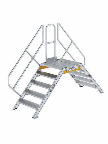 MUNK Günzburger Überstieg 45 Grad mit einseitigem Handlauf - 2x5 Stufen / Stufenbreite: 0,80 m