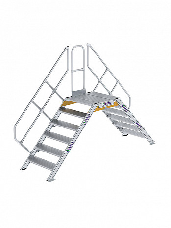 MUNK Günzburger Überstieg 45 Grad mit einseitigem Handlauf - 2x6 Stufen / Stufenbreite: 0,80 m