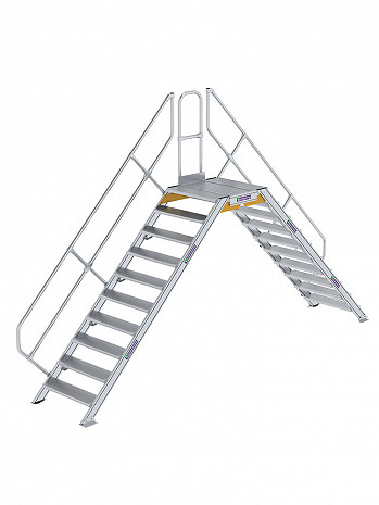 MUNK Günzburger Überstieg 45 Grad mit einseitigem Handlauf - 2x10 Stufen / Stufenbreite: 0,80 m
