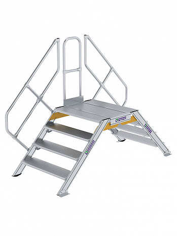 MUNK Günzburger Überstieg 45 Grad mit einseitigem Handlauf - 2x4 Stufen / Stufenbreite: 1,00 m