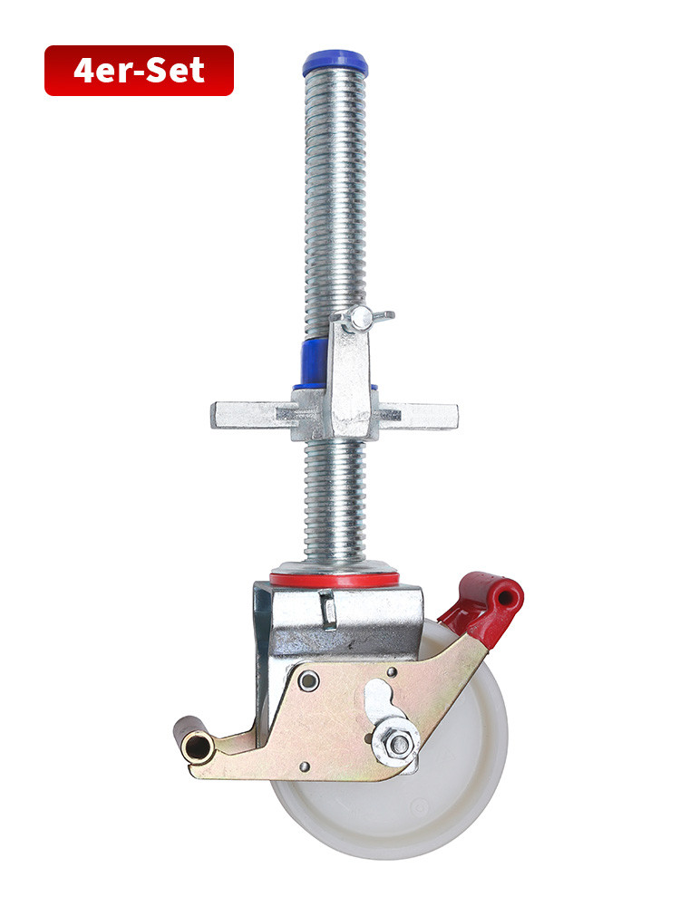 HYMER Fahrrollensatz: Lenkrollen mit Spindeln Ø 150 mm, höhenverstellbar - 4er-Set