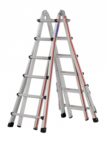 HYMER Teleskopleiter TELESTEP mit Auslegern - 4x6 Sprossen